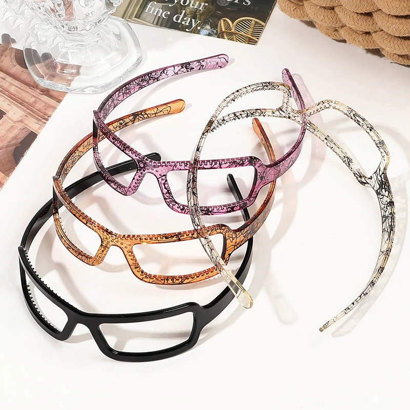 PC Eyeglasses Hair Band Fashion Wash Face Headband Non-slip Senior Sense of Rumbling Hair Grotto With Teeth Hair Accessories