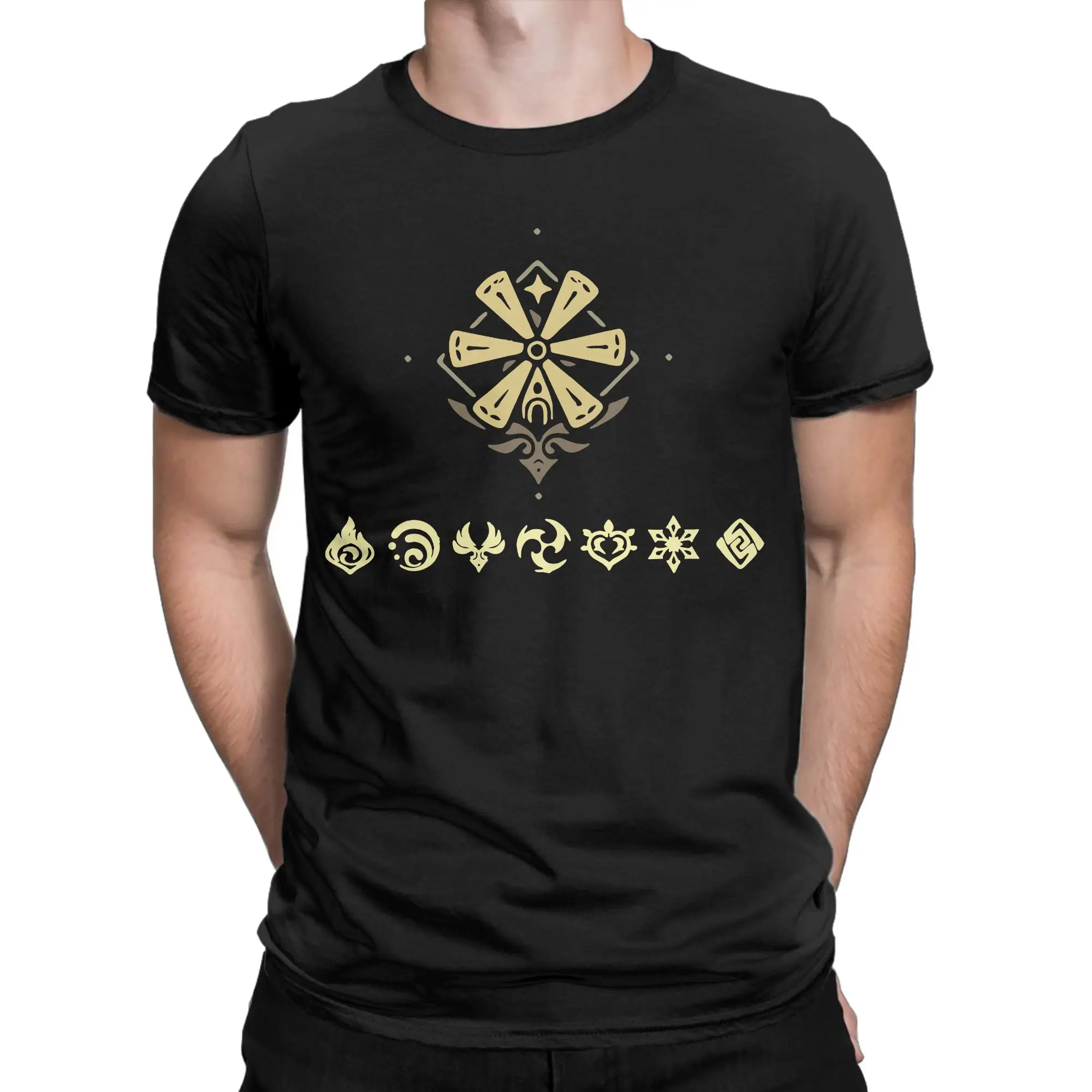 Genshin Impact Elements Impact T Shirts Men Women Cotton Leisure T-Shirt O Neck  Tees Short Sleeve Tops Gift Idea