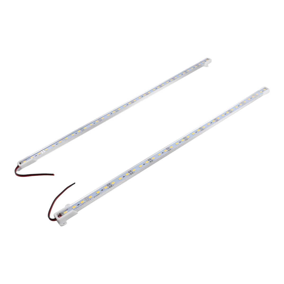 2x 50CM 12V 36 LED 5630 SMD Hard Strip Light Aluminum Shell With End Cap Warm White