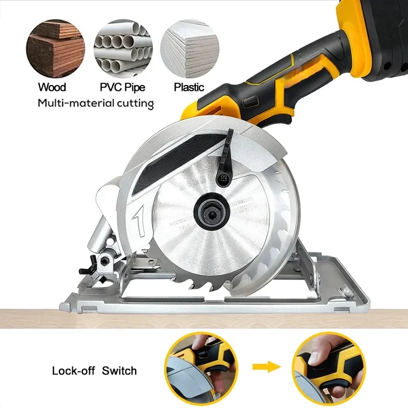 20V Brushless Circular Saw 125mm 5inch Cordless Electric Saw with Saw Blade fit Makita 18v Battery(No Battery)