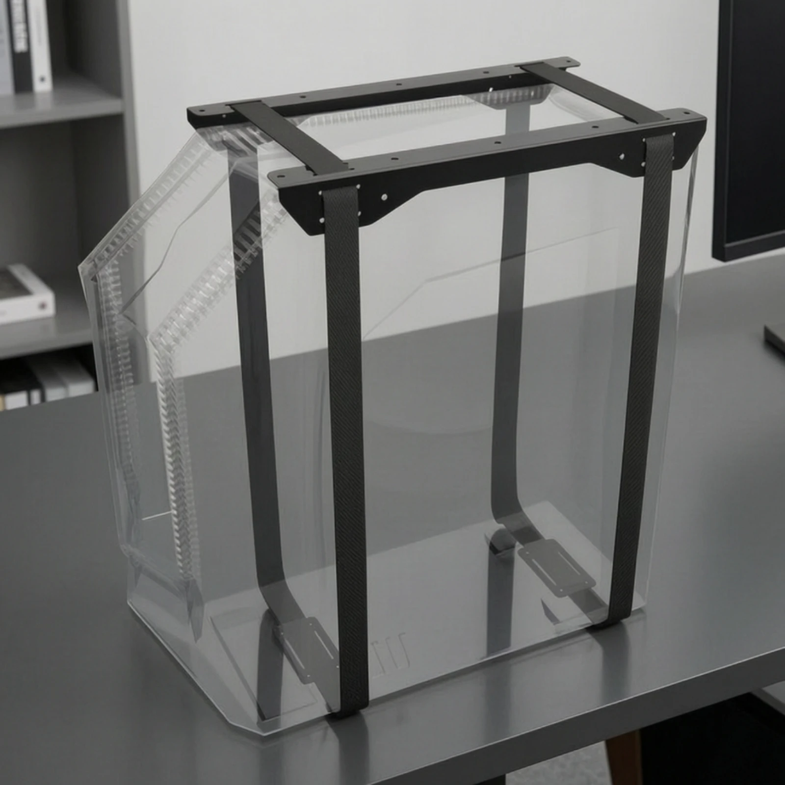 Computer Mount Space-Saving Adjustable Under-Desk Computer Chassis Bracket Suspended PC Case Mount Ventilated