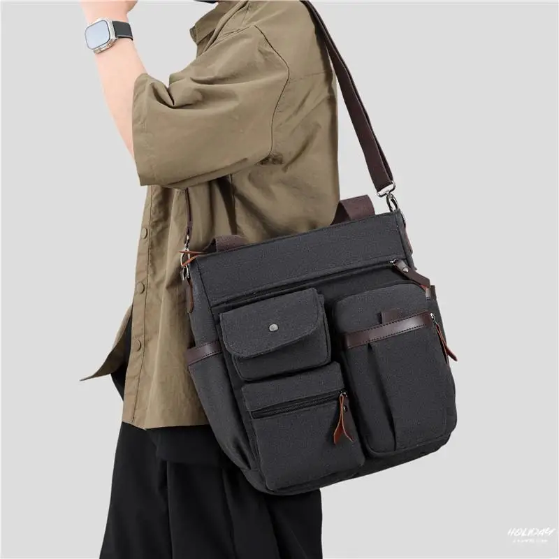 

Men's Busin Travel oulder Crossbody Bag Multi-Functional Handbag with Multiple kets Large Capaci Vertical Design