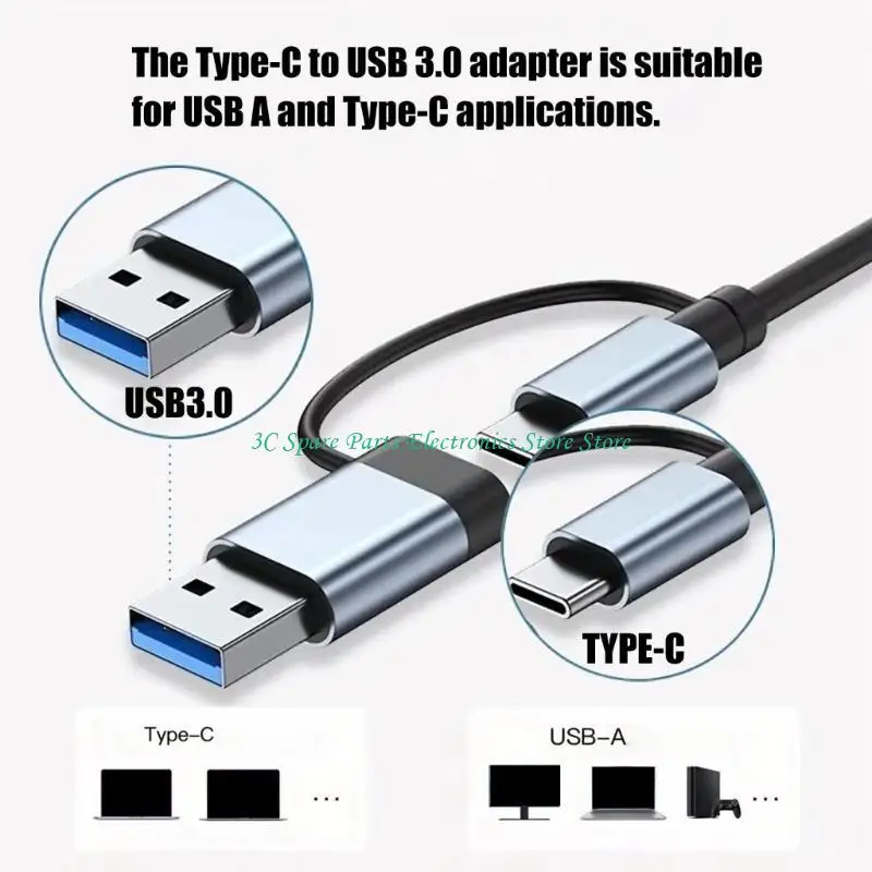 SZ USB C+USB3.0 Hub 8 Port USB Splitter Multiport Extended 3xUSB2.0+1xUSB3.0+Type C