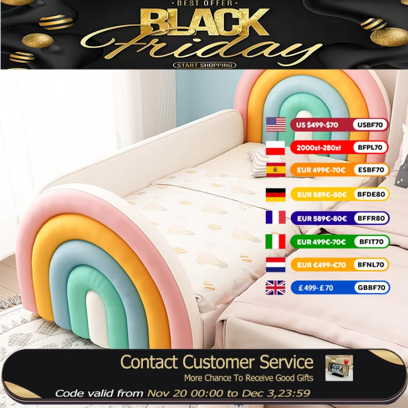 

Full Size Sleeping Kids Bed Headboard Nordic Girls Princess Toddler Bed Modern Style Design Lit Cabane Enfant Kids Furniture