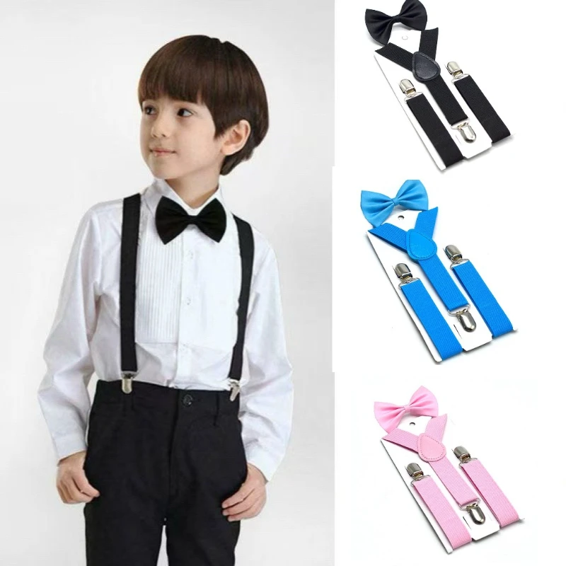 

1 шт. Регулируемые эластичные подтяжки с бантом для детей: модный комплект Y-образных подтяжек для мальчиков и девочек, детские аксессуары
