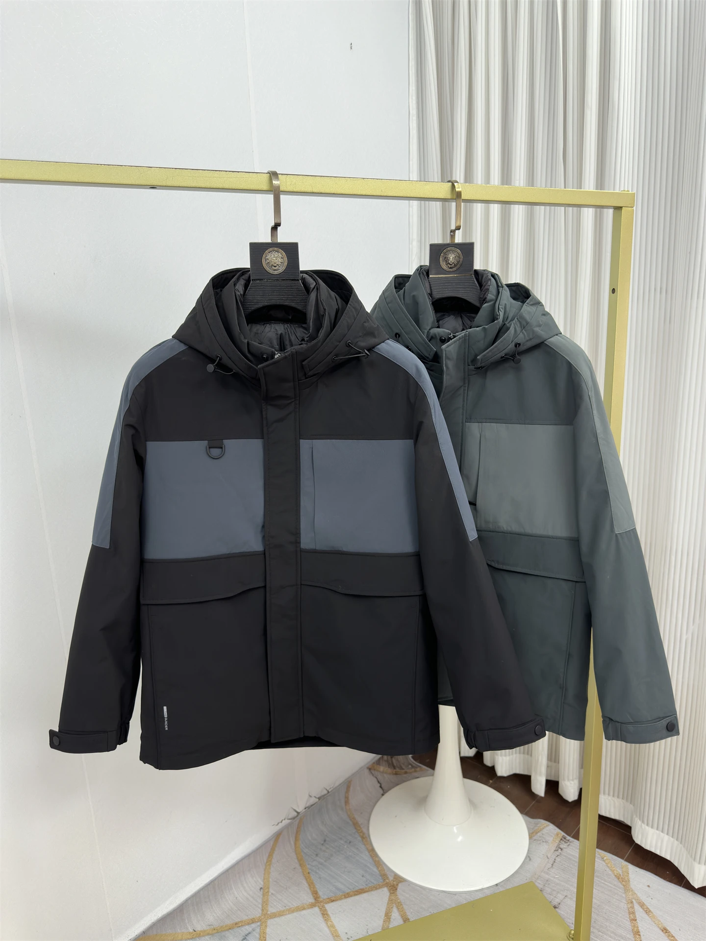 

Outdoor Tee-in-One Detachable Hat down Jaet Tagged 90 Du down Removable Inner Thi Warmth Coat Polyester Fiber Long Sl...