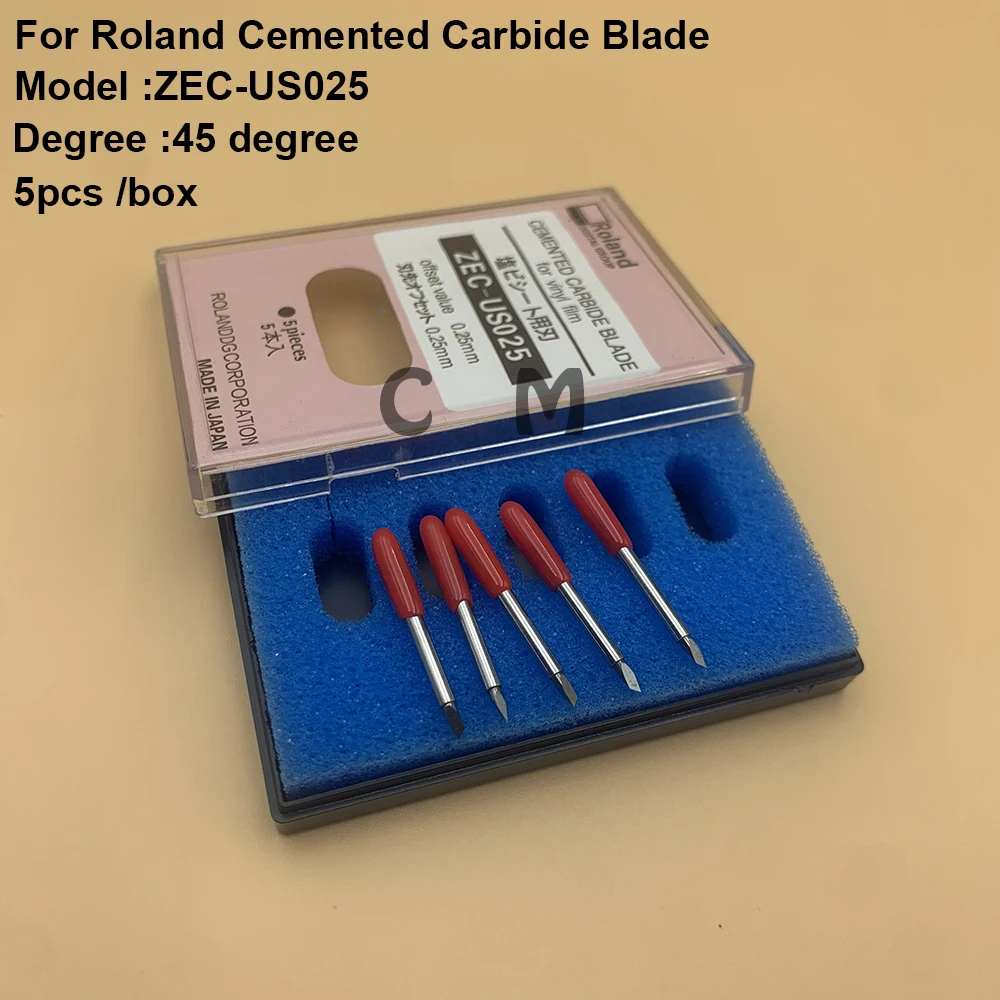 5 uds hoja de cuchillo Roland importada ZEC-US025 45 grados para XC540 SP300 VP540 CM500 GX-500 Plotter de corte hoja de carburo cementado