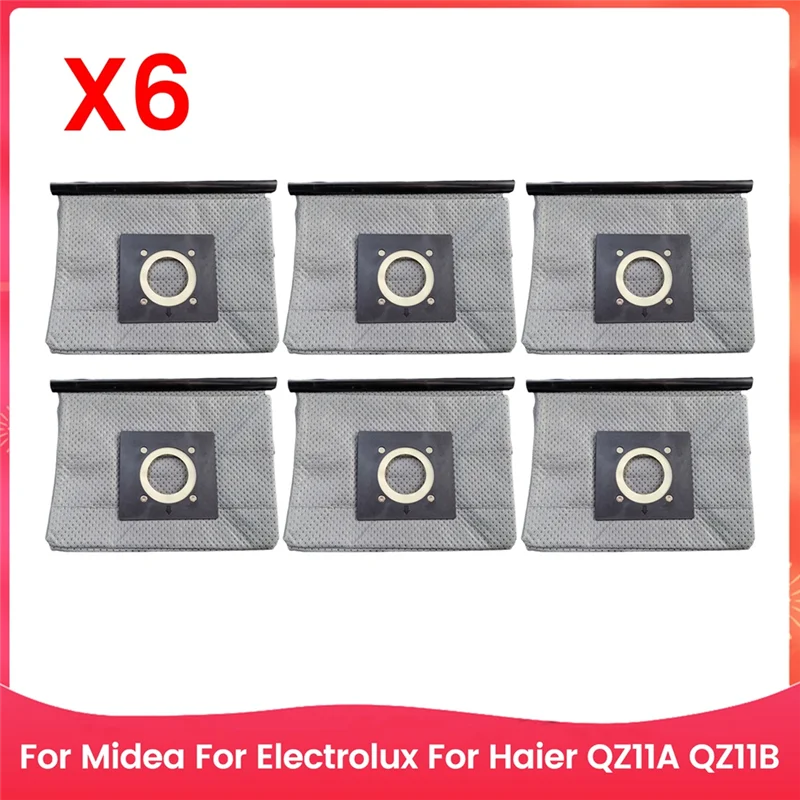 

6 шт. пылесборники для пылесосов Midea, Electrolux, Haier QZ11A, QZ11B, нетканые мешки для сбора пыли - AT64