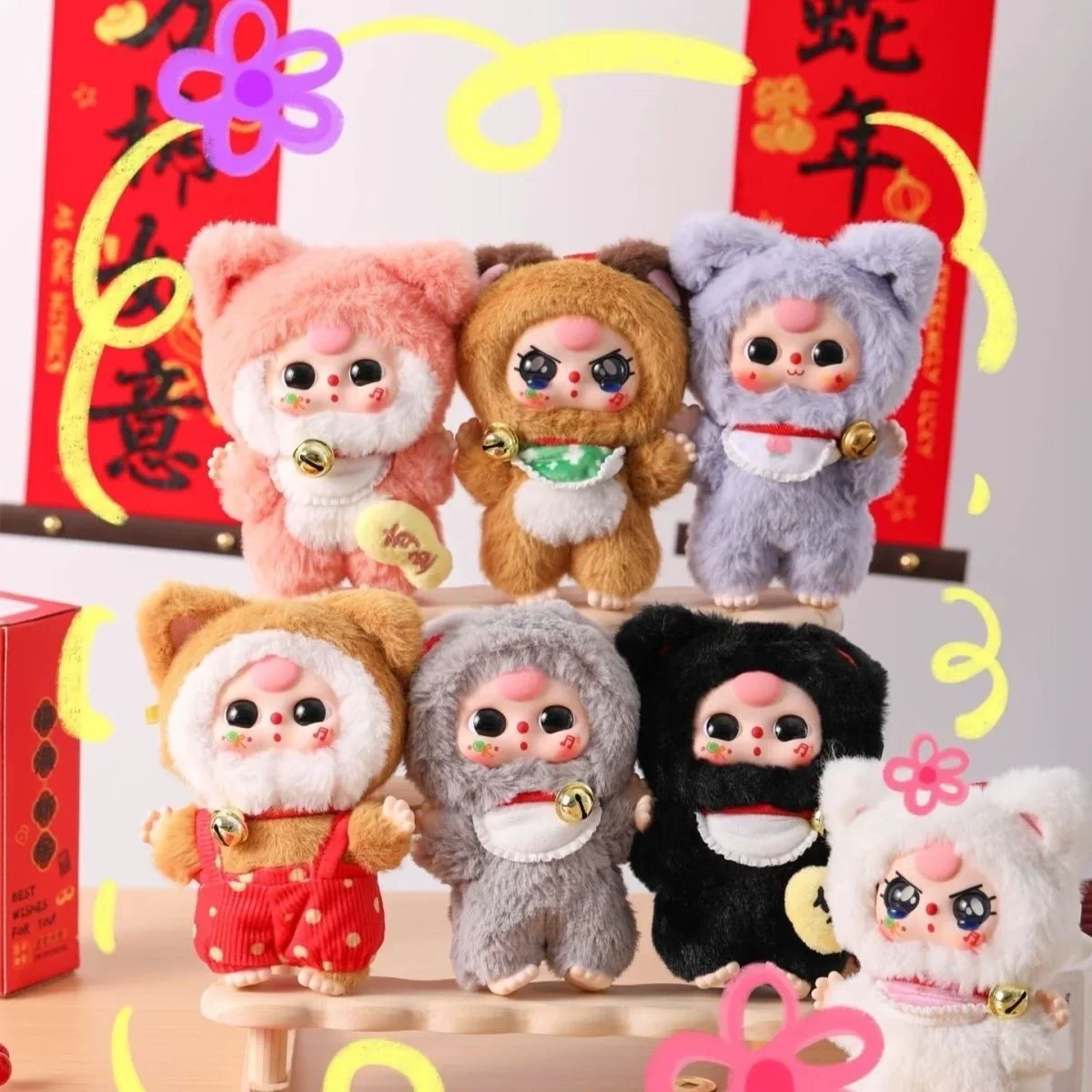 

In Stock Genuine Baby Three Billionaire Cat Series Plush Vinyl Face Blind Box Trendy Toy Doll Pendant Cute Girl Holiday Gift