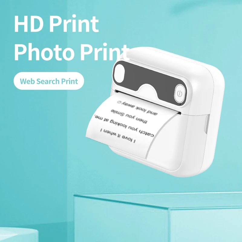 A32 mini HD printer portable sticker label Printer Bluetooth pocket thermal printer with paper for student note inkless printing