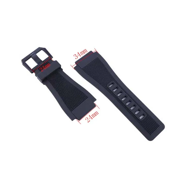 24mm Men and Women Rubber watch band belt buckle Compatible for Bell Ross BR01/BR03 soft silicone watch strap chain accessories - Image 2