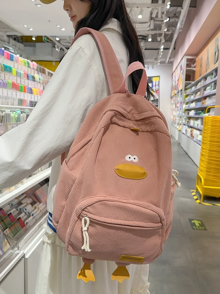 Grande capacità Duling Cartoon Bapa per ragazze Studenti delle scuole primarie e superiori Versione coreana Borsa a doppia spalla Elementa...