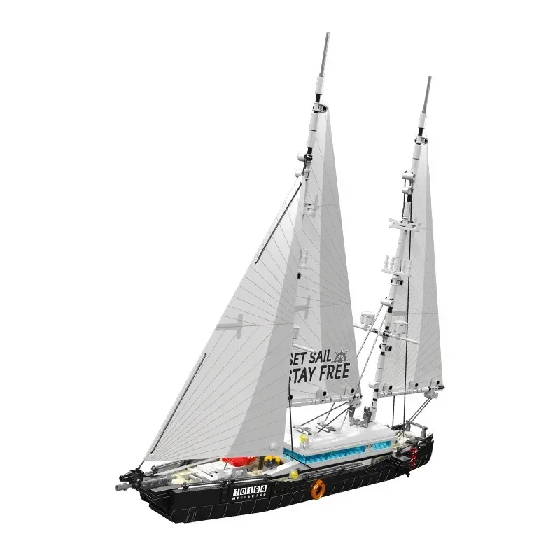 Mould King 10194 Nowoczesna żaglówka dwu-mastna Klocki konstrukcyjne Symulacja Model żaglówki Klocki do składania Zabawka Prezent dla dzieci i dorosłych 893 elementów