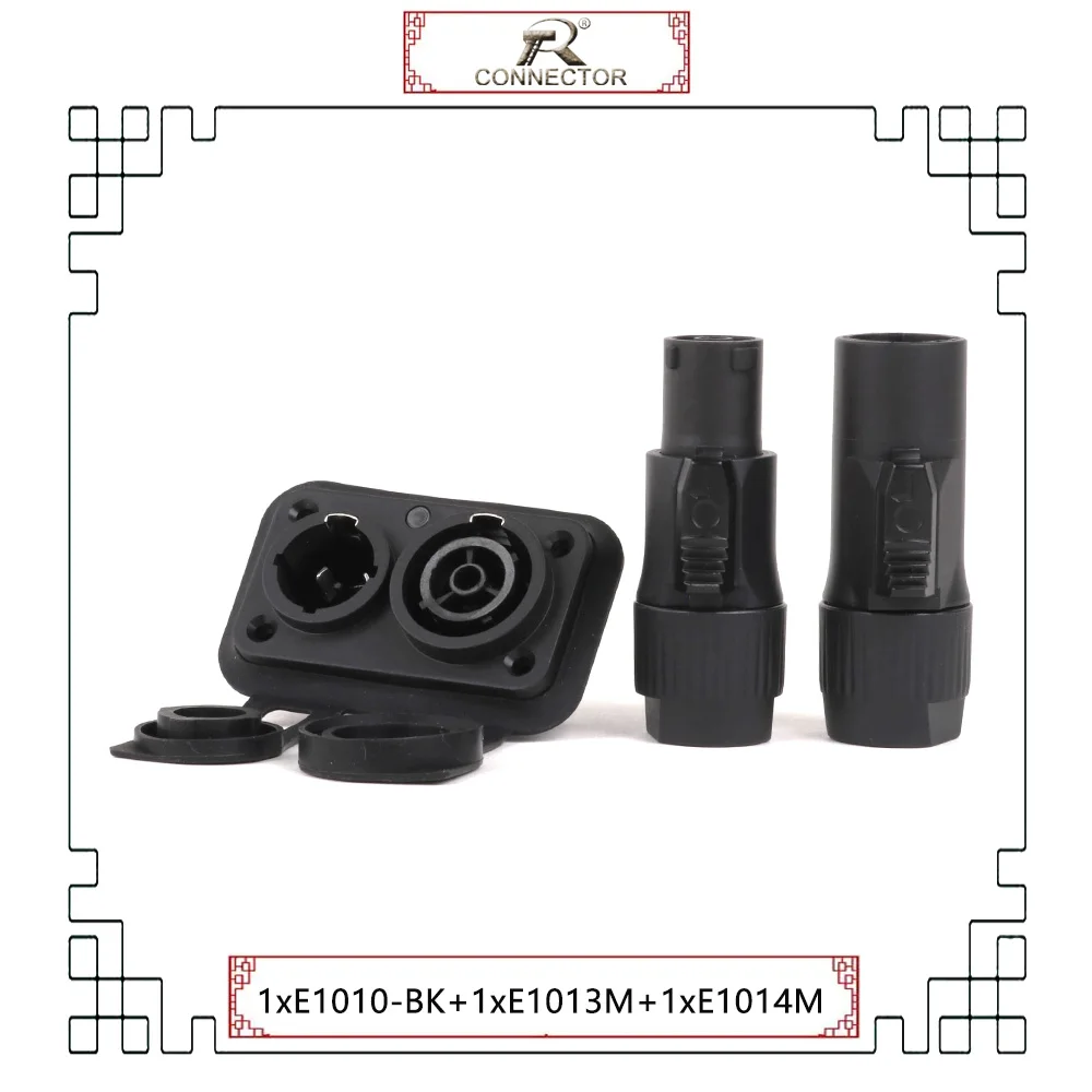 Powercon Male/Female True Locking Connector NAC3FX-WP IP65 Coupler Panel Mount Jack Socket LED Screen 250V 16A Siamese Socket