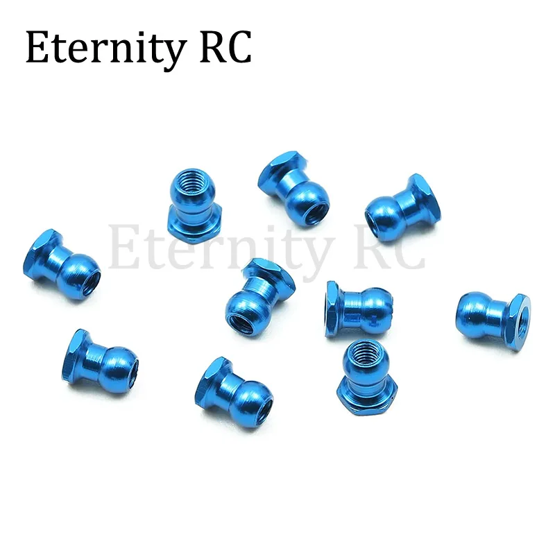 10 Stück blau 5 mm Aluminiumlegierung Kugelkopfschraubenmuttern 53640 Upgrade DIY Teile für 1/10 TAMIYA RC Autozubehör