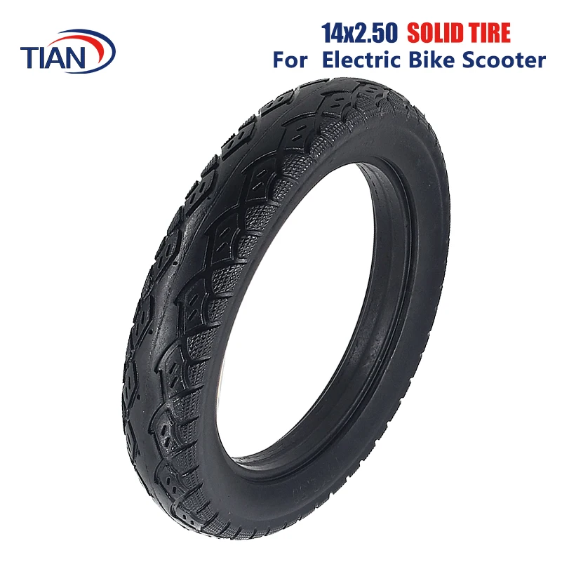 14 Inch  14x2.50 Solid Tyre for Electric Bike Scooter Non Pneumatic Urethane Rubber Explosion-proof Tires