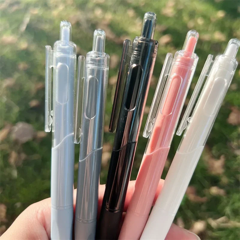 

30PCS Morandi color high color brush pen ins style simple soft rubber sheath black pen student super smooth pen