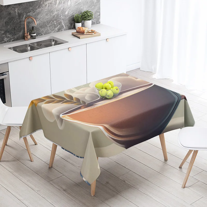 New Abstract Tea Tablecloth Waterproof and Oil-proof Dining Tablecloth Nordic Wind Bar Tablecloth Home Decoration