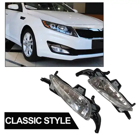 För 2011 2012 2013 Kia Optima LX/Ex/Sx Halogen Förarsida Vänster och Passagerarsida Höger Stötfångare Främre Dimljus Lampkåpor Se 8 best sales 2013 Kia Optima - №1