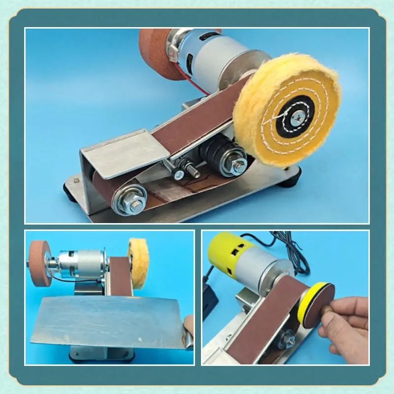 Electric Belt Sander 7 Speed Electric Sander DIY Sanding Polishing Grinding Machine with 10Sand Belts for Polishing Wood Acrylic