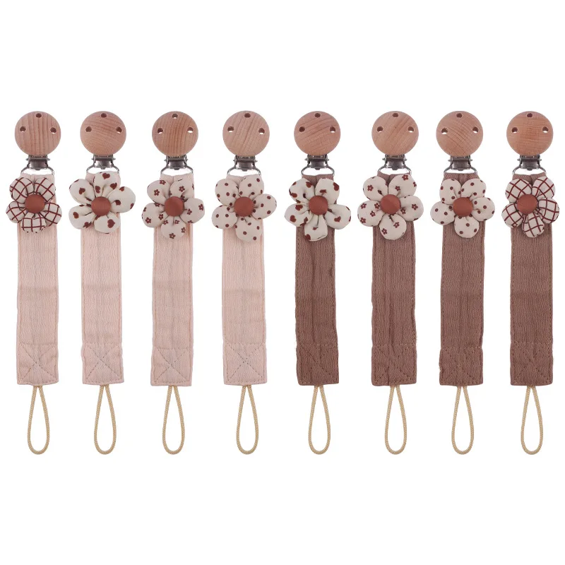 

ABCPICK Baby Pacifier Clip Cloth Flower Chain Infant Soft Pacifiers Holder Chain Teether Nipple Dummy Clips Newborn Toy