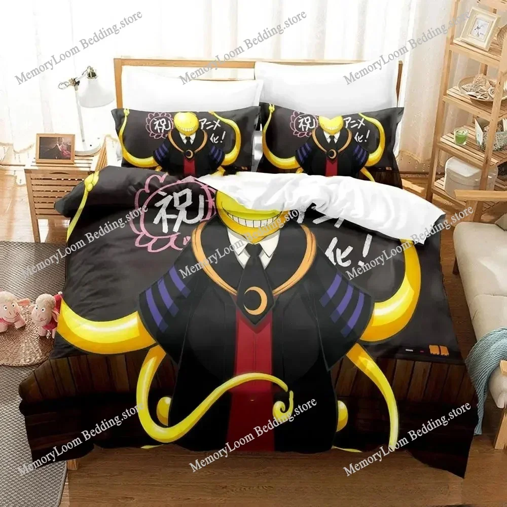 3D Cartoon Assassination Classroom Koro-sensei Bedding Set Boys Girls Twin Queen King Size Duvet Cover Pillowcase Bed Boys Adult