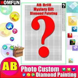 HOMFUN AB Drills Foto Mistero Personalizzato Pittura Diamante 5D Fai da Te Immagine Misteriosa di Strass Ricamo 3D Punto Croce Regalo