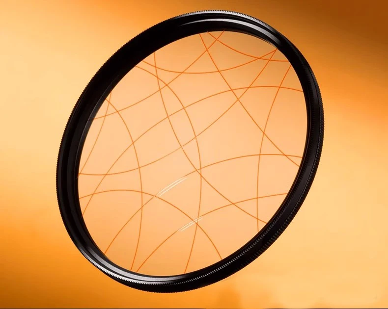 Lustige Unregelmäßige Lichtverlängerungsstreifen-Filter 67mm 77mm 82mm Blau Orange Weiß Streuendes Sonnenlicht Unordentliche Beleuchtungsfilter – Detail 1
