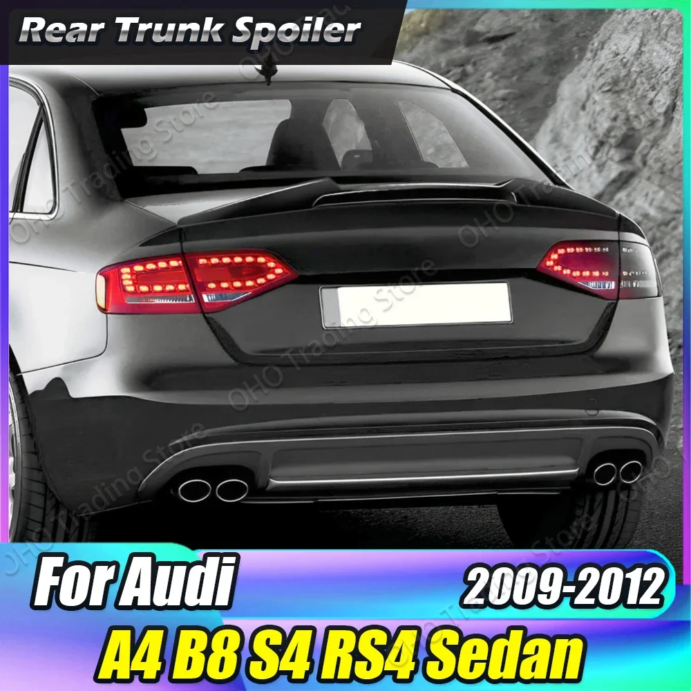 

Задний спойлер автомобиля, хвостовое крыло для Audi A4 B8 S4 S-line RS4 Sedan 2009 2010 2011 2012, комплект расширения кузова, задняя отделка багажника