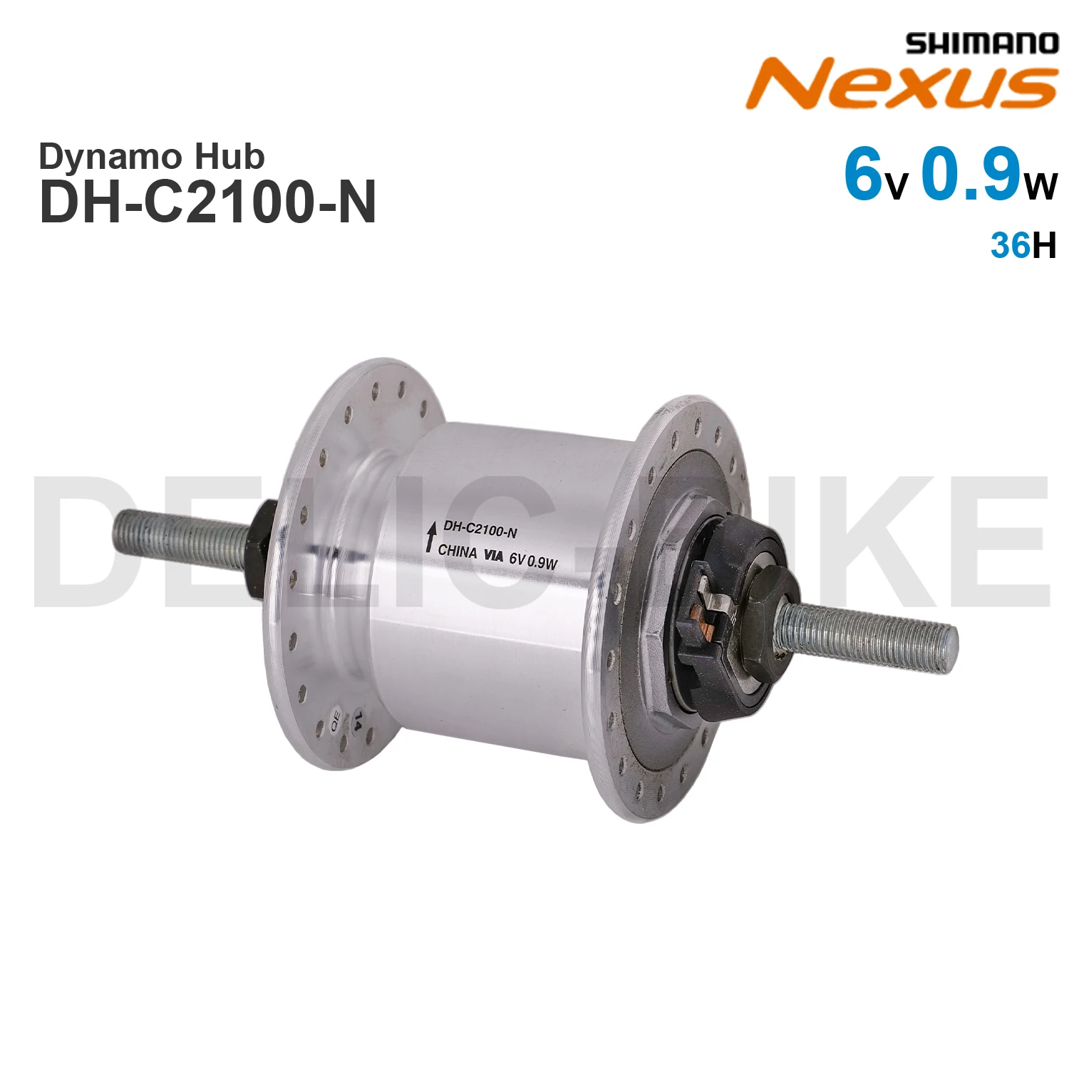 SHIMANO NEXUS - Hub Dynamo 6V 0.9W DH-C2100-N 36H Front Light LP