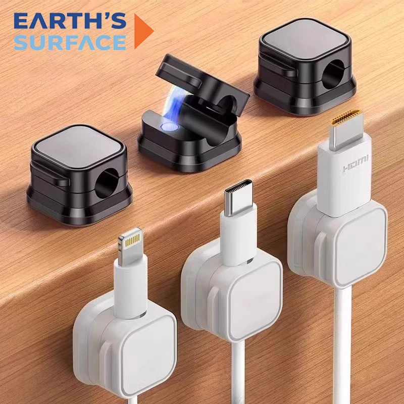 Non-magnetic Strong ​Cable Clips Adjustable Cord Holder, Adhesive Under Desk Mgmt Organizer, Home Office Car Wall Desktop
