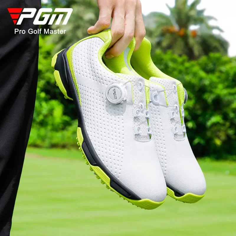 Laces Breathable PGM Golf Men\'s Shoes Summer Sports Shoes Rotating Shoes Waterproof and Non Slip Nails