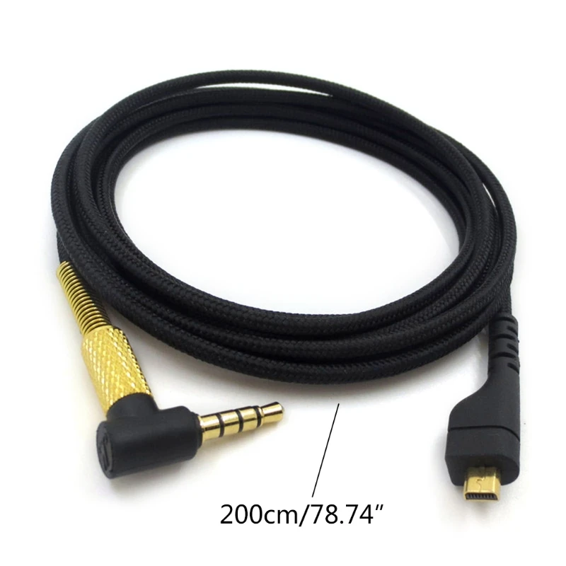 Cable de Audio para auriculares de juegos de nailon, repuesto de 2024mm para Steelseries Arctis 3/5/7/Pro, portátil de 2m de largo, novedad de 3,5