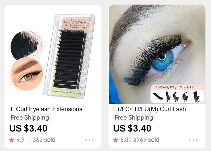 GAHAMACA Classic Individual Eyelash C/CC/D Curl Premade Classic Lashes Extensions Natural Soft Faux Cils Professional Cosmetics