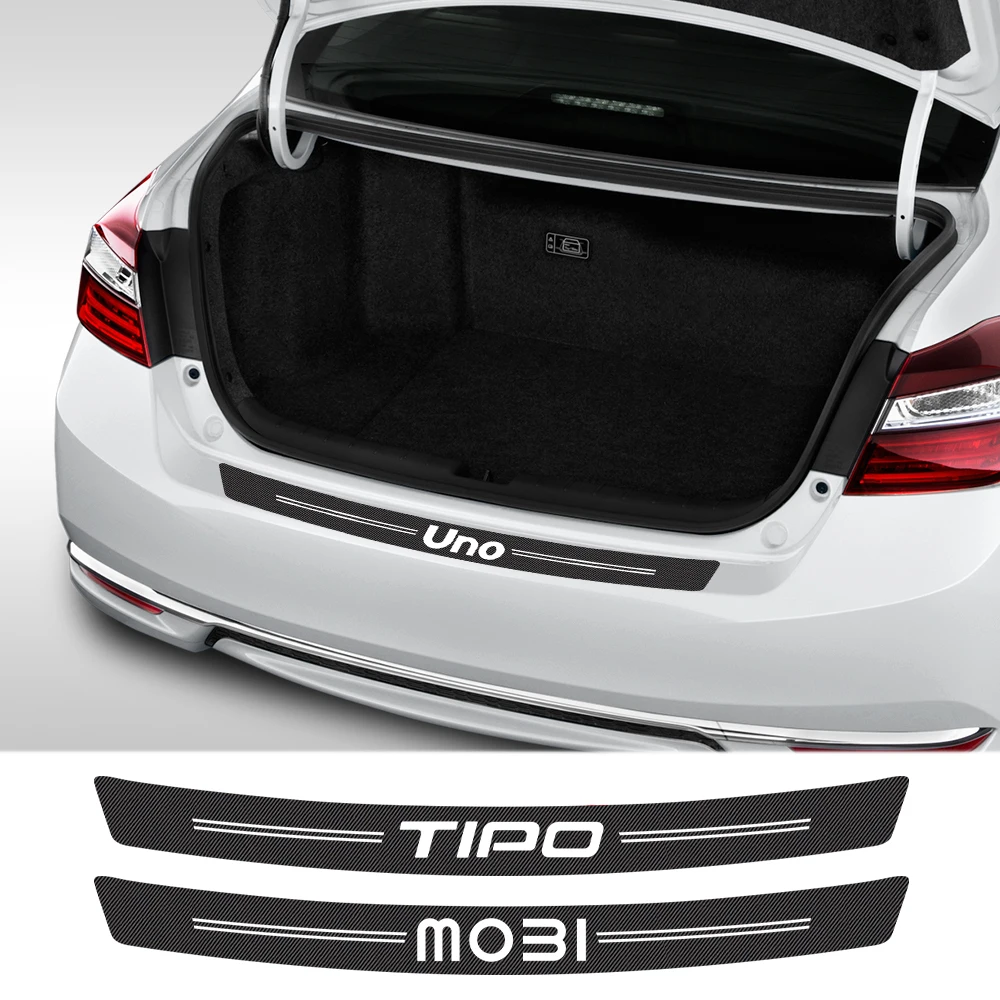 Pegatina de coche para Fiat UNO TIPO ABARTH 124SPIDER ALBEA CRONOS STILO MOBI SEDICI, accesorios de coche, calcomanía protectora de maletero de fibra de carbono