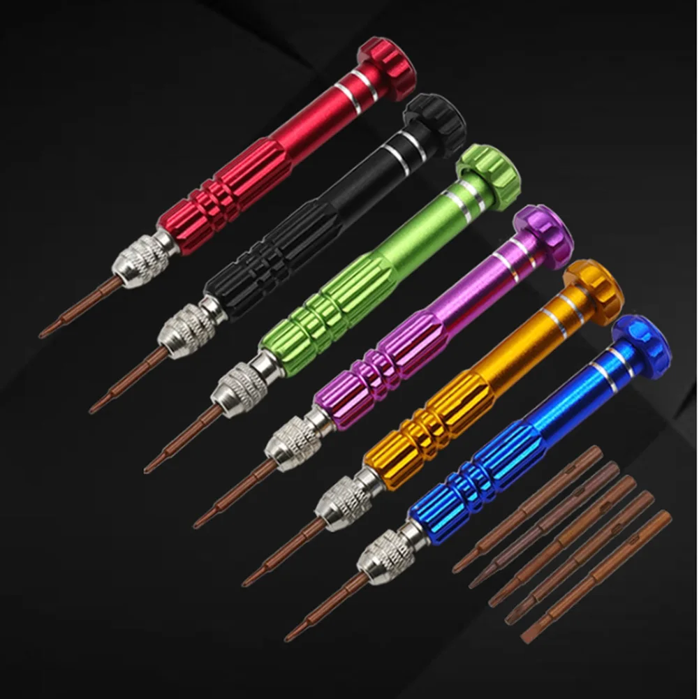 

6 Set 5 In 1Magnetic Screwdriver Torx Flat Cross Star Head For Cell Mobile Watch Phone Repairing Kit Manual Tools