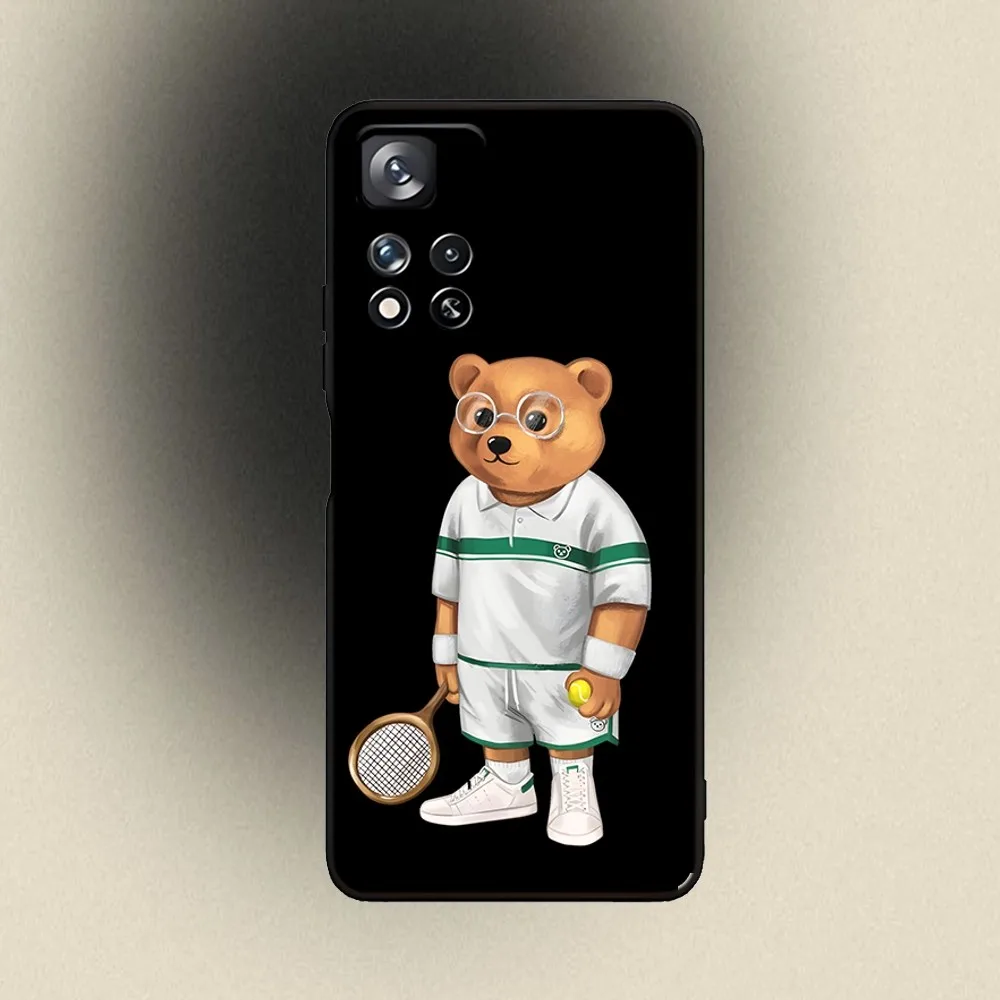 جراب هاتف Filou Bear لسامسونج غالاكسي ، غطاء أسود ناعم ، أزياء B-Baron ، A20 ، A21s ، A22 ، A31 ، A32 ، A52 ، A53 ، A72 ، 73 ، A80 ، A91