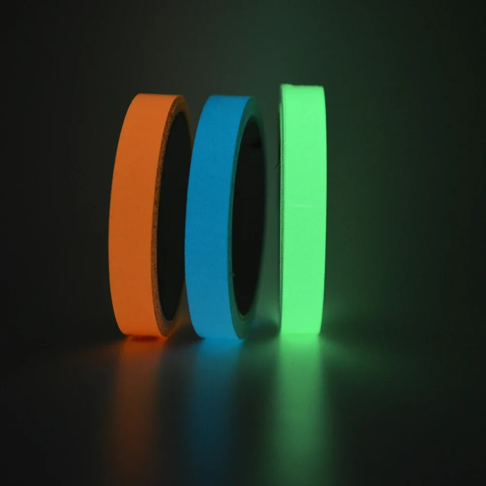 PET Self-Adhesive Luminous Tape Glow-in-the-Dark Fluorescent Warning Stickers for Stage Decor Fishing Rod Tool Glow