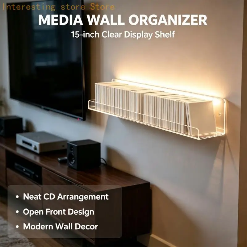 Wandmontierte Album-Displayhalter, transparentes Acryl, 4er-Pack mit erhöhten Vorderkanten und unabhängigem Abstand für einen – Detail 7