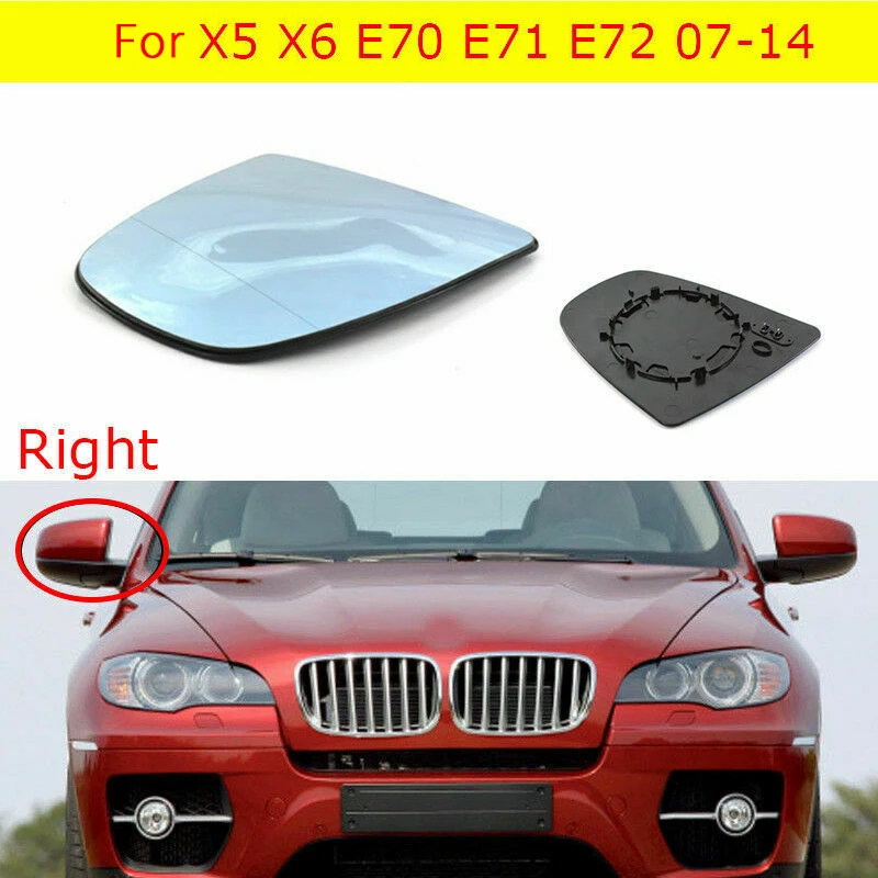 Rearview Mirror Wing Side Mirror Glass Heated Style For-BMW X5 X6 E70 E71 E72 2007-2014 Right RH 51167174982