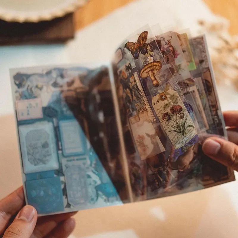 4 styles 20 pcs Poetry and Distant place series PET material stickers Junk Journal Supplies handmade Scrapbooking Material