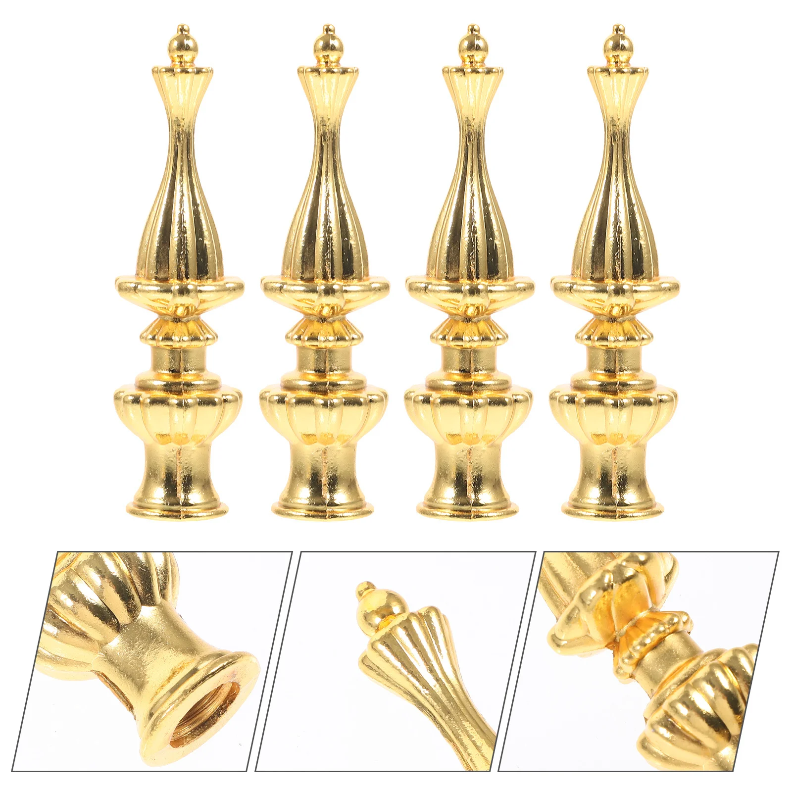 

4Pcs Metal Lamp Finial Decorative Knob for Floor Table Desk Lamp Shade Simple Design High Hardness Sturdy Replacement