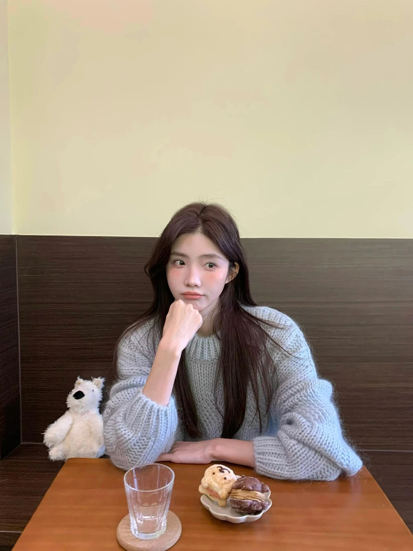 

Sweet Sle Loose Fit Women's Knitted Sweater Blue round Ne Twisted Knit Soft Comfortable Chinese Pilot Faion Spring 2026