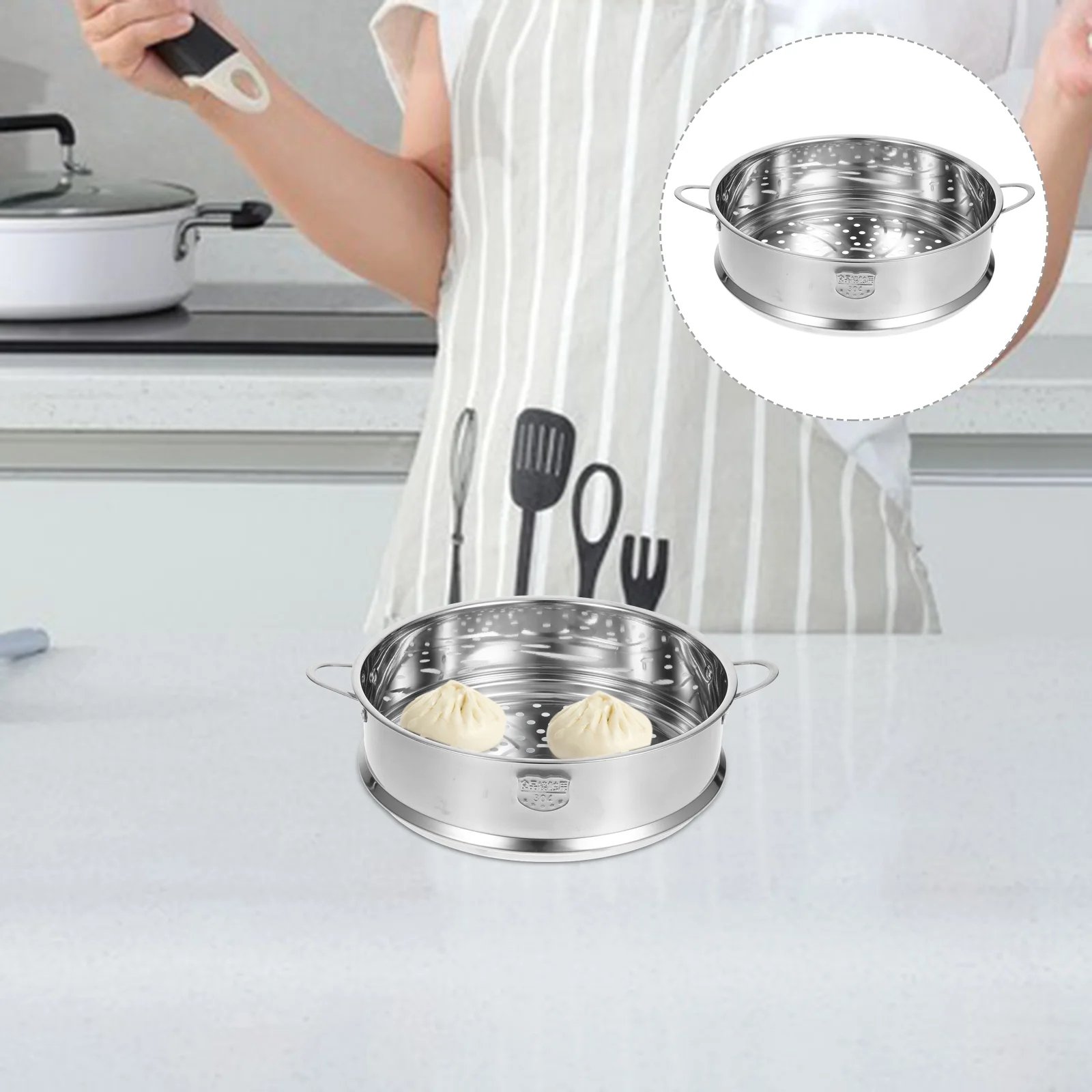 Пароварка из нержавеющей стали, 22 см, материал 304, многофункциональная корзина, ситечко, вставка для горшка, легкая кухня