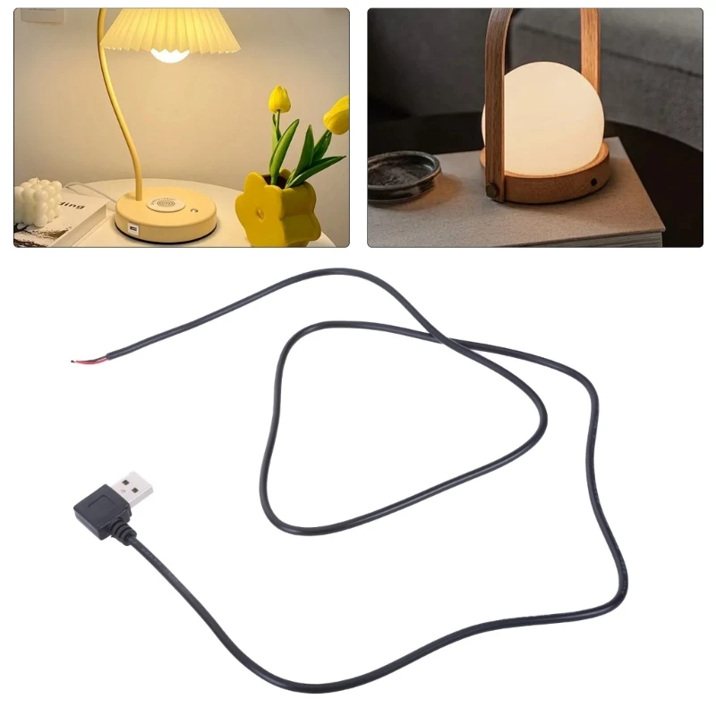Dây sạc Dây nối dài Cáp cấp nguồn 2 chân Dây trần 22AWG Nam