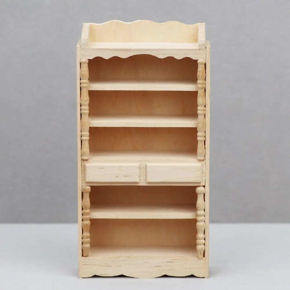 Dollhouse Storage Cabinet Charming 1 12 Scale Dollhouse Miniature Wooden Cabinets Exquisite Multi-layer Bookshelf for Dollhouse