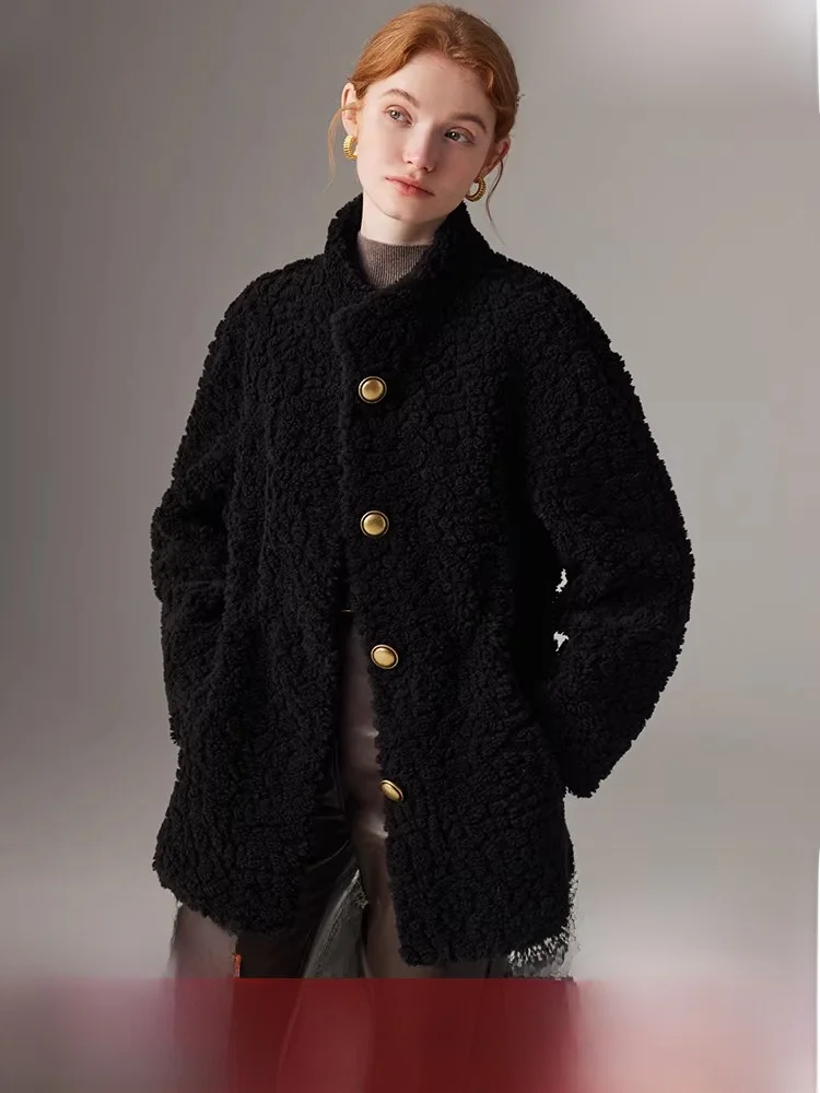 

Haining шуба из овечьего меха, женская интегрированная кожа и мех, зимняя новинка Young Sle, элегантная верхняя одежда с ножницами Fce