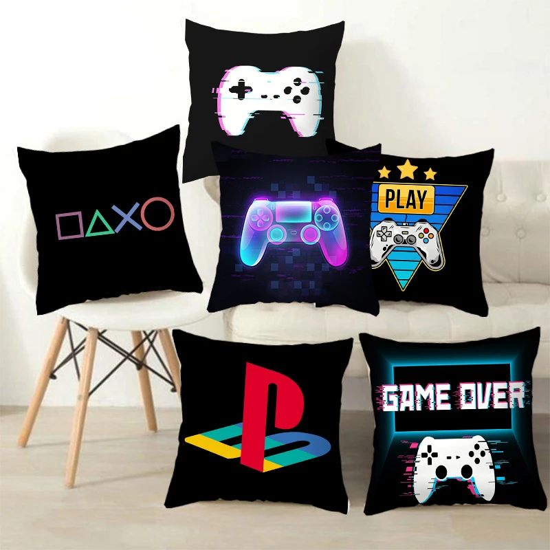 Vedio Game Gamepad Pillow Case Game Controller Pillowcase Decor Home Boy Room Girl Gift Sofa Bed Chair Pillow Cover 40x40cm