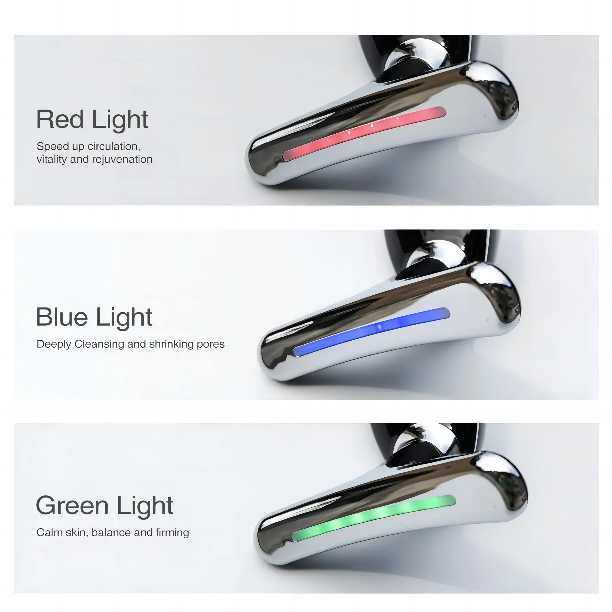 Massaggiatore per collo a microcorrente 3 in 1 Sollevamento facciale Stringere il contorno del viso e le linee fluide Dispositivo Strumento di bellezza con luce a LED a 3 colori