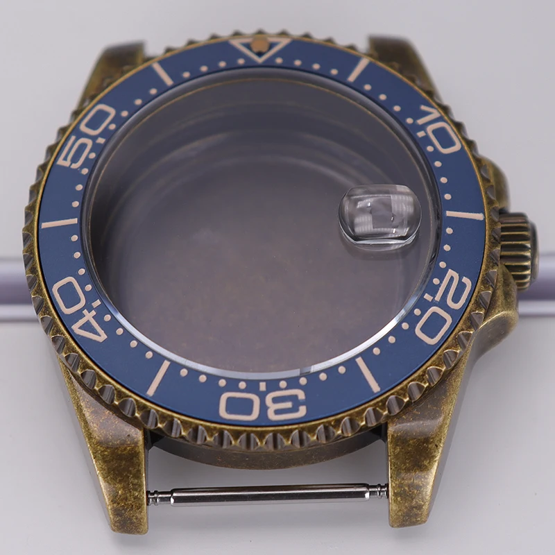 Bronze Retro 40mm NH35 Uhrengehäuse Keramik-Lünette 120 Klicks für SUB NH35 NH36 NH34 NH38 NH70 Uhrwerke 28,5mm Zifferblatt Saphirglas – Detail 9